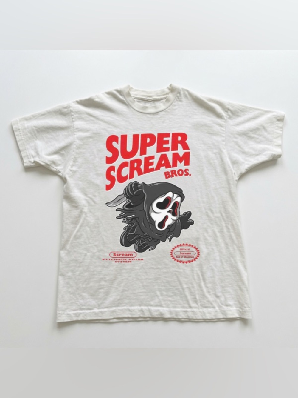 Super Scream Bros Horror Movie Parody Graphic T-Shirt, Funny Slasher Tee